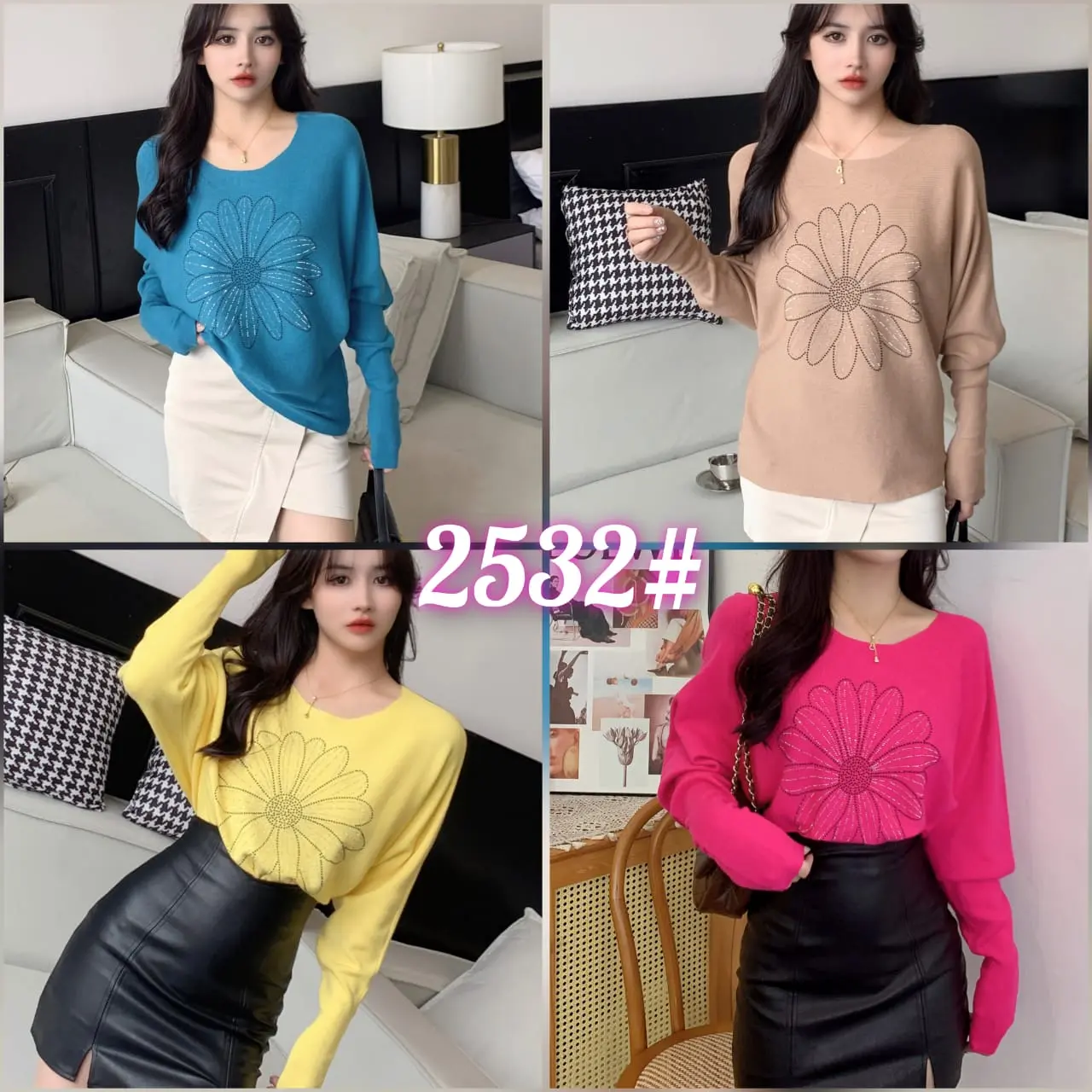 RAJUT BATWING BEST SELLER (MANIK BLING} Premium Quality Lembut Santai Nyaman Knitwear Baju Panjang