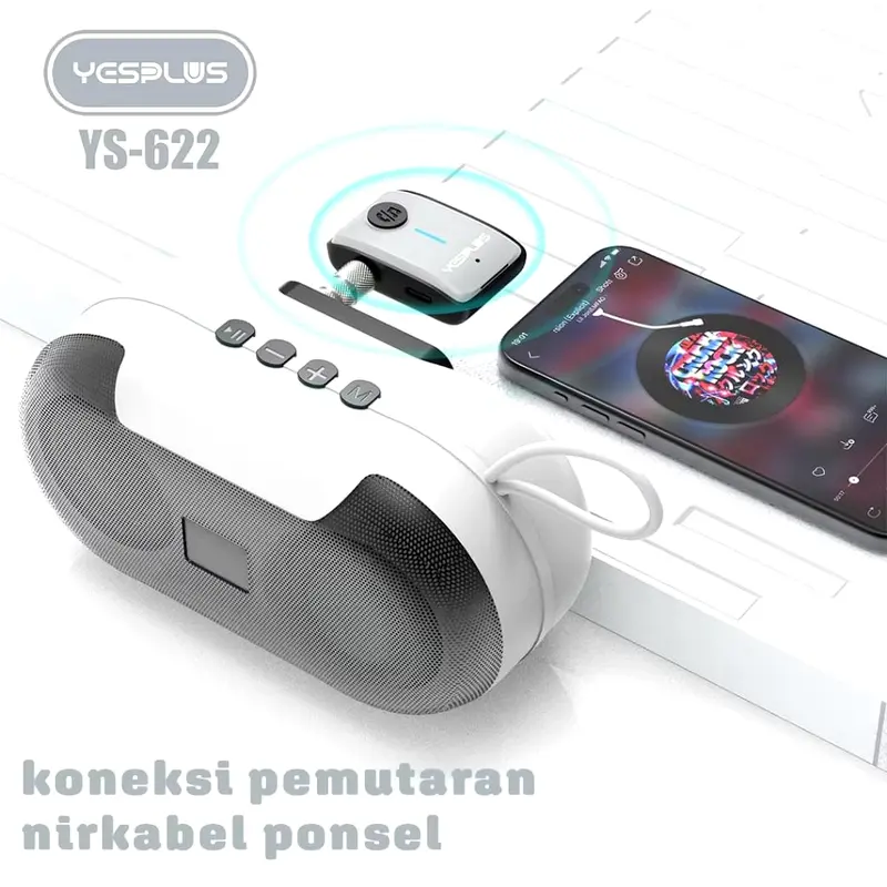 YESPLUS Adapter Penerima Signal Bluetooth  YS622 Dengan Lubang 3.5mm Versi 5.3 Alat Bluetooth Speaker Mobil Dengan Mic Car 1