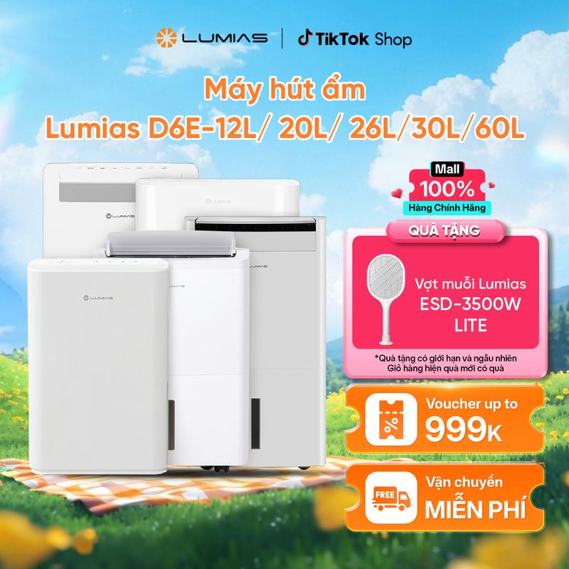 Máy hút ẩm Lumias D6E-12L/ 20L/ 26L/30L/60L- Tự động dừng khi đầy nước - Bộ lọc…