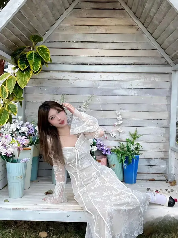 Váy Nữ Phong Cách Trung Quốc Mới, Phong Cách Zen Ngầu Bó Sát Eo, Váy Dài Tay Ren, Váy Cơ Sở Cho Phụ Nữ, Quốc Gia Mới Women Dress 6