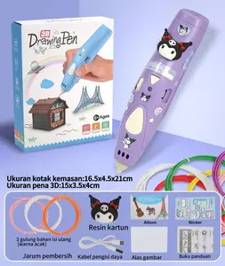 Pensil 3D Kartun, Hadiah Anak Pena 3D, Kreasi Kerajinan Tangan, Pena 3D Terlihat