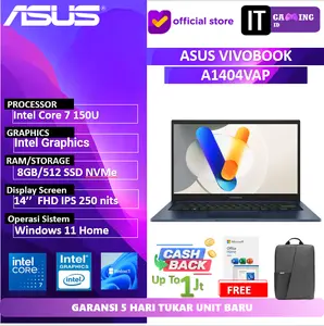 ASUS VIVOBOOK 14 A1404VAP CORE I7 150U 16GB 1TB W11+OHS+M365B 14.0FHD IPS 250 NITS