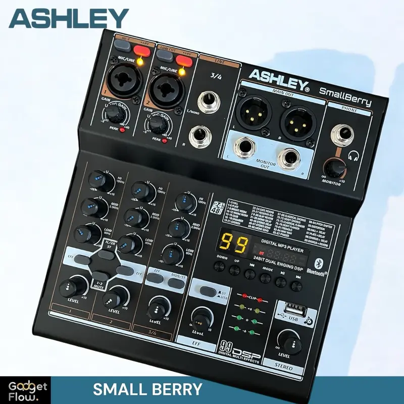 MIXER Audio ASHELY Smallberry mixer 4 Channel 99Dsp, OTG 48V USB Soundcard ORIGINAL Pc Amplifier Metal Komputer 0