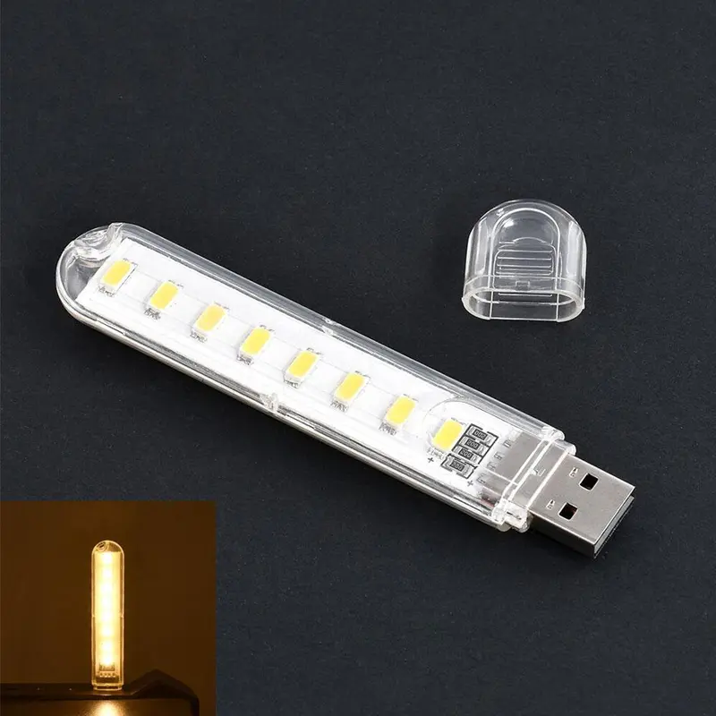Đèn Bỏ Túi Mini USB 8 LED, Đèn Thẻ Bỏ Túi, Nguồn Điện Di Động, Cắm Trại, Máy Tính Xách Tay, Mới # 306653 5