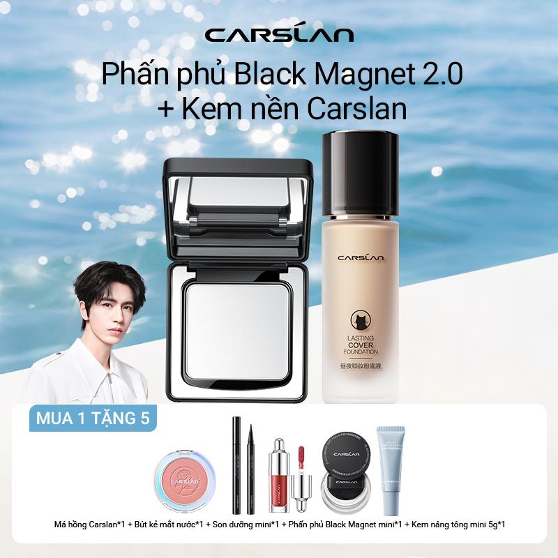   COMBO  Kem Nền Dạng Lỏng Carslan 30ml + Phấn Phủ Soft Mist Carslan 2.0 8g+ Mua 1 Tặng 5  Má hồng Carslan*1 + Bút kẻ mắt nước*1 + son tint mini*1  màu ngẫu nhiên +Phấn phủ Black Magnet mini*1+Kem nâng tông mini 5g*1 