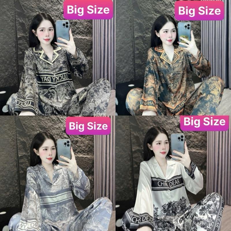 Big Size 60kg-78kg Đồ Bộ Lụa LaTin Tơ Tằm Có Túi Thiết Kế Nữ