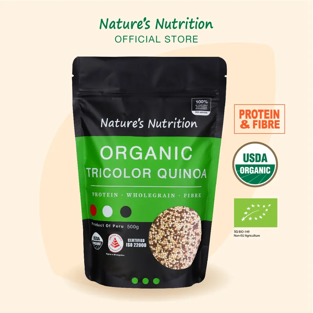 Nature's Nutrition Organic Tricolor Quinoa Grains 500g