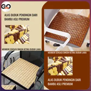 Alas Duduk Pendingin Dari Bambu Anti Panas Alas Kursi Sofa Cushion Car Bamboo Summer Cool Mat Universal 44x44 cm untuk Kesehatan dan Kesejukan