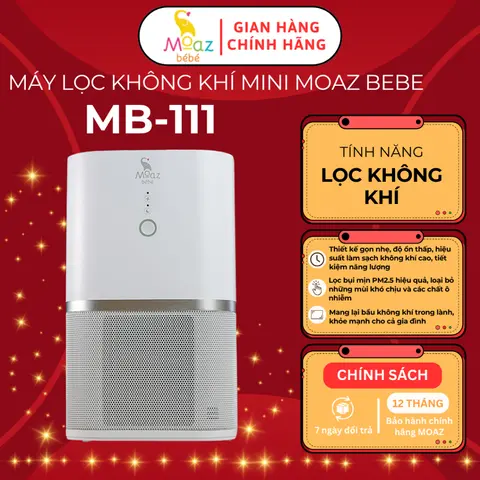 Máy lọc không khí mini Moaz BéBé MB111, thiết kế gọn nhẹ, độ ồn thấp, hiệu suất làm sạch không khí