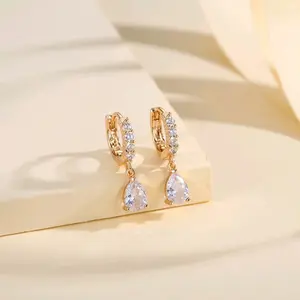 Anting Titanium Anti Karat Berlian Lapis Emas Wanita Korea Perhiasan Aksesoris LM312