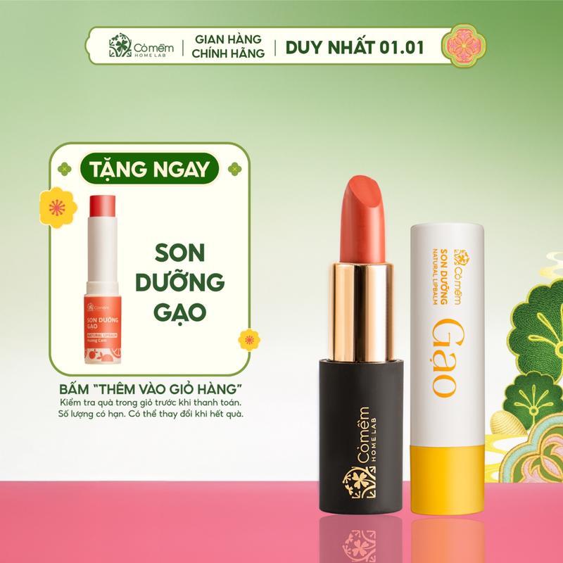  Bộ Đôi Môi Xinh Dưỡng Ẩm Trang Điểm Môi Gồm Son Lụa Diễm Và Son Dưỡng Thiên Nhiên Lành Tính Cỏ Mềm 