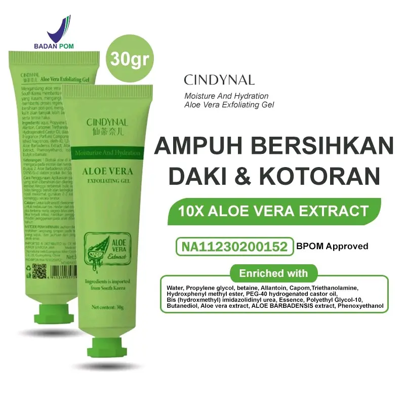 [BPOM] Perontok Daki EXFOLIATING GEL Perontok daki Fruit Acid Face Peel Scrub ALOE VERA EXTRACT Berminyak Kotoran Wajah Melembutkan Mencerahkan Kering Niacinamide Perawatan exfoliating  gel