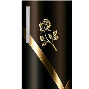 Sticker Kulkas 1 Pintu Motif Bunga Emas