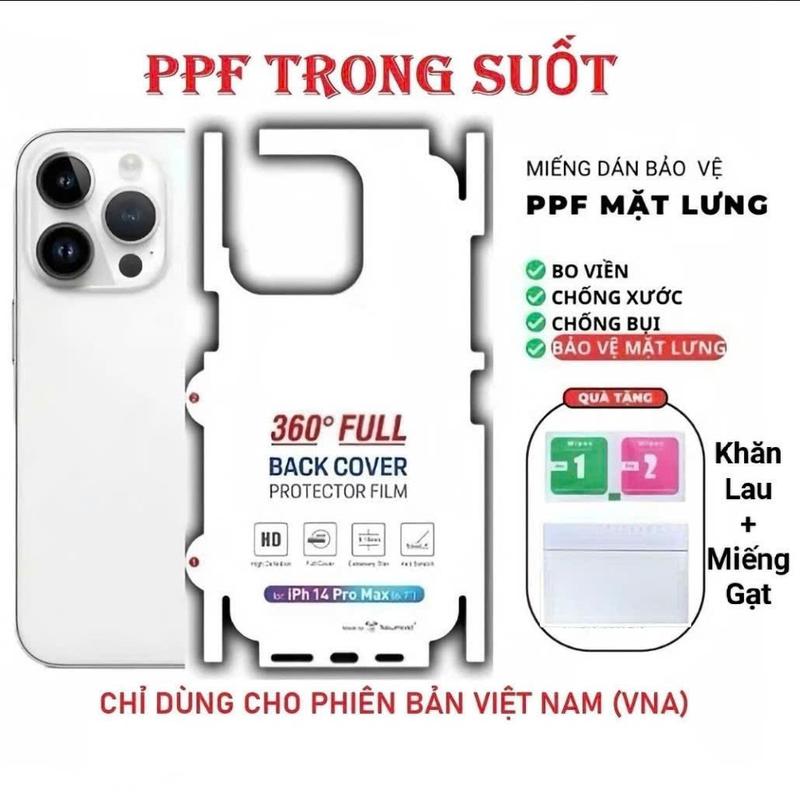 Miếng dán PPF chống xước dán lưng iphone 7plus 8plus X XsMax 11 12