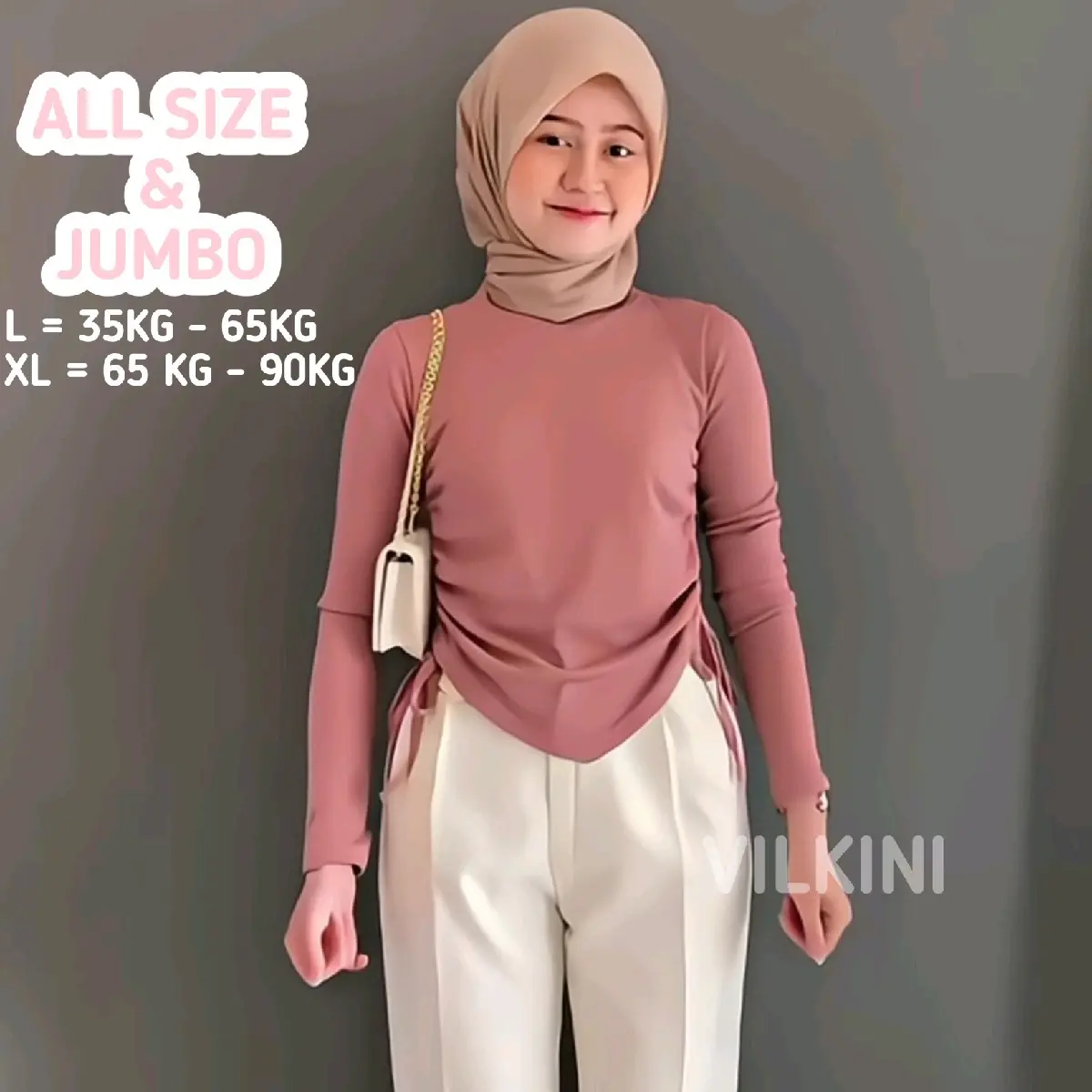 VILKINI - Blouse Serut Samping Korean Style Knit Rajut Terbaru All Size dan Jumbo baju