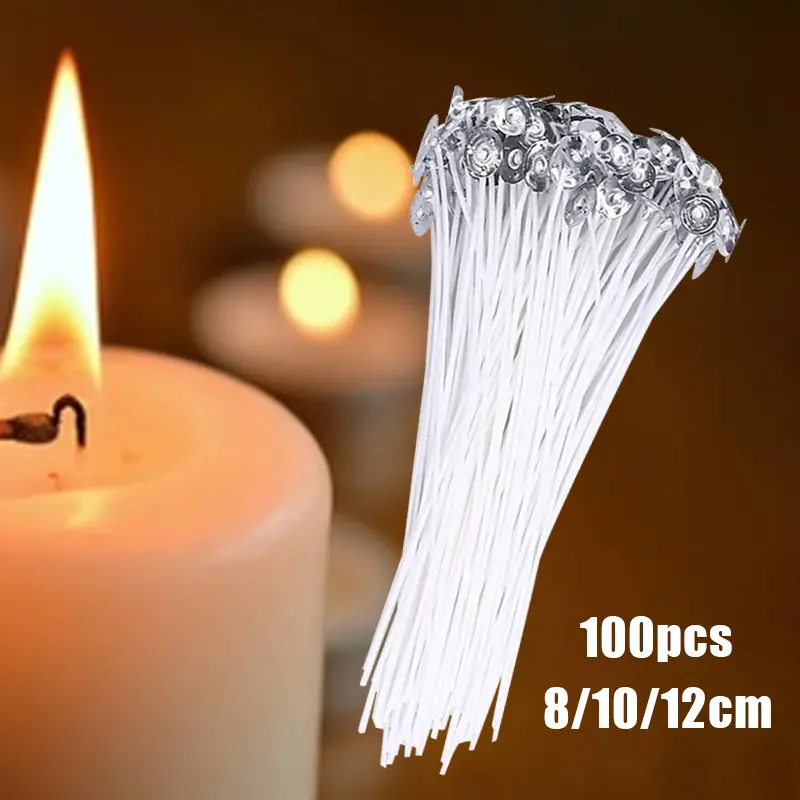 100pcs Sumbu Lilin Aromaterapi Cotton Candle Wick 8/10/12/15cm Diy Sumbu Lilin Aromaterapi