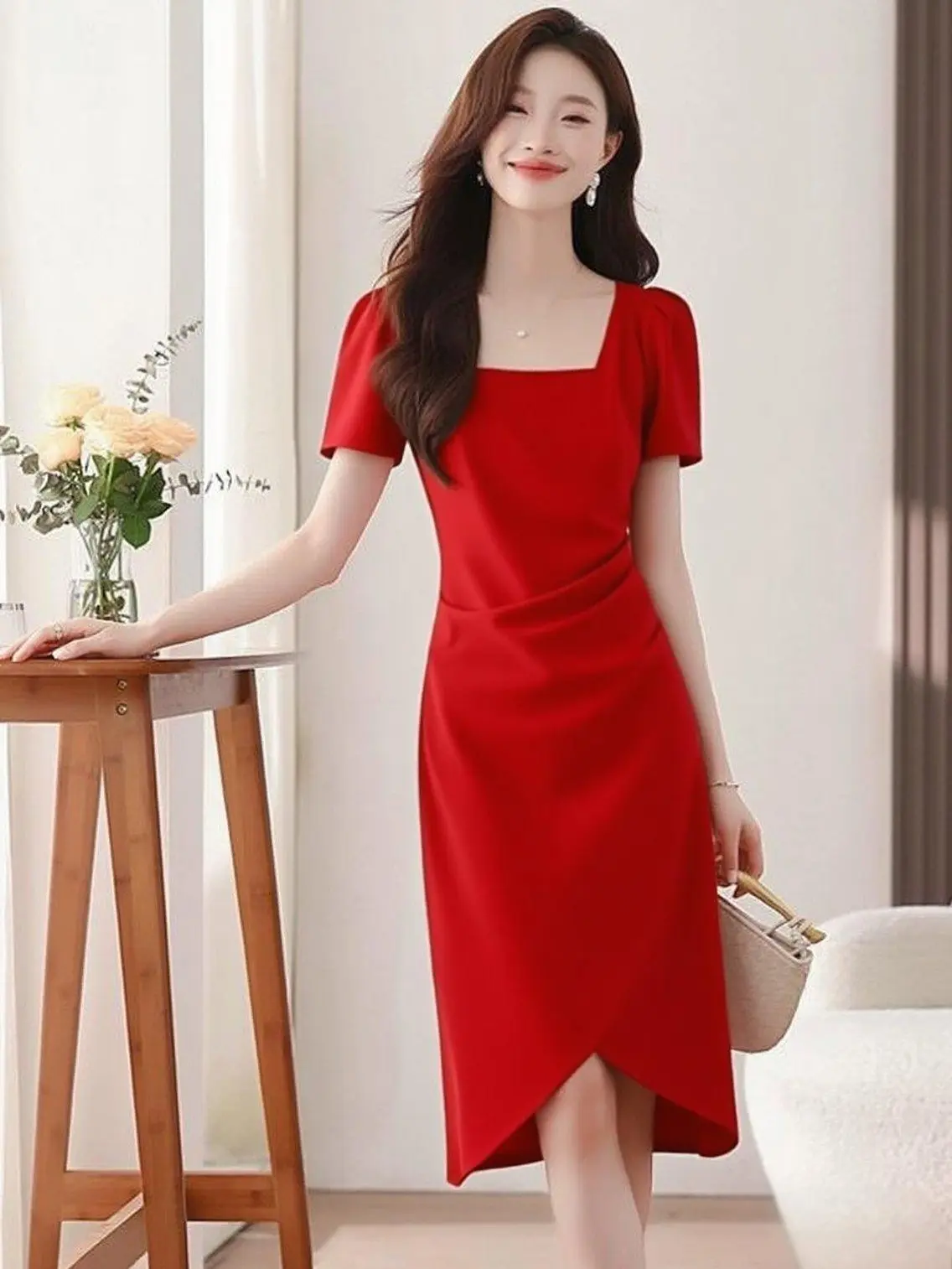 3325 beach women white korean dress style annual dinner party dress for  women simple elegant evening muslimah plus size long summer dress - TikTok  Shop Malaysia