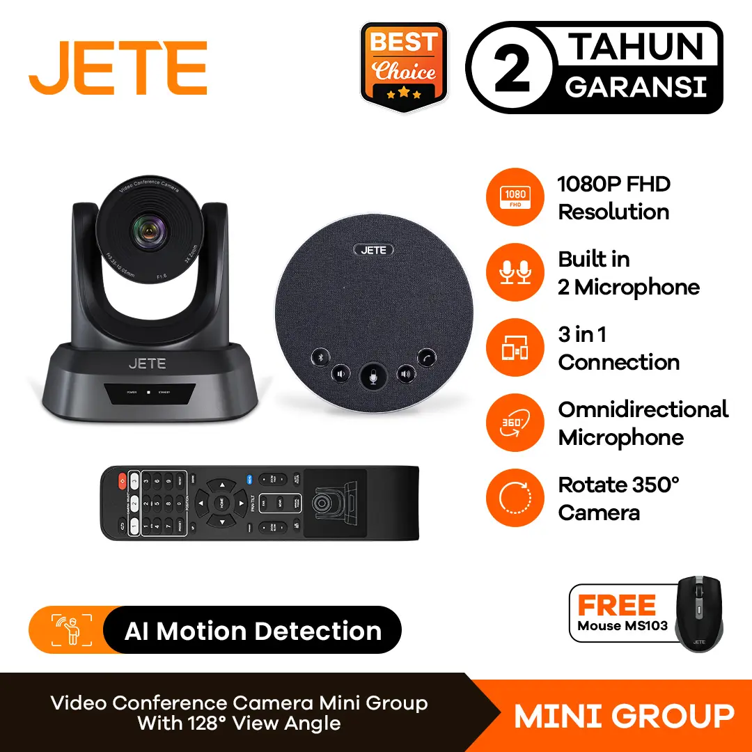 Webcam JETE Mini Group Video Conference PTZ 3x Zoom+Microphone Speaker