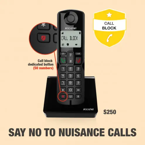 ALCATEL S250 Cordless Phone Telepon Wireless - black 1