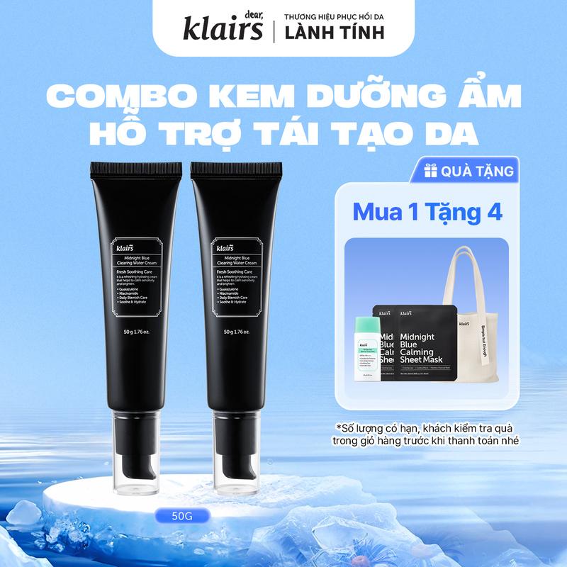 [M] Combo 2 Kem dưỡng ẩm Dear, Klairs Midnight Blue Clearing Water Cream 50g