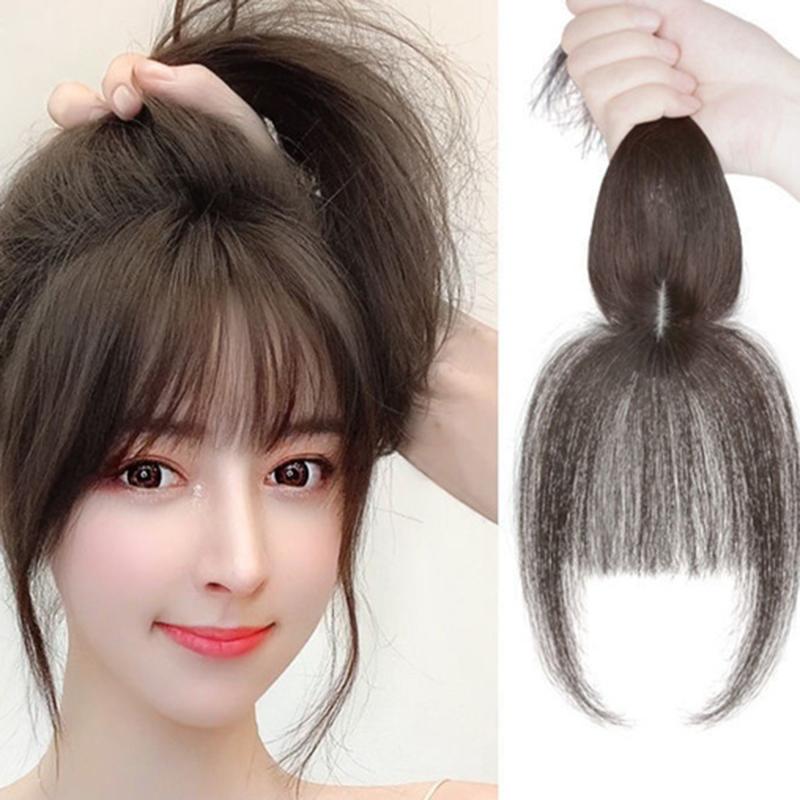 Tóc Mái Bằng Không Khí 3D Thông Thường Cho Nữ, Thời Trang, Tóc Tổng Hợp, Topper, Nối Dài Vô Hình, Liền Mạch, Mỏng, Gọn Gàng, Kẹp Tóc Mái Bằng Không Khí, Màu Đen Và Nâu Women Wig