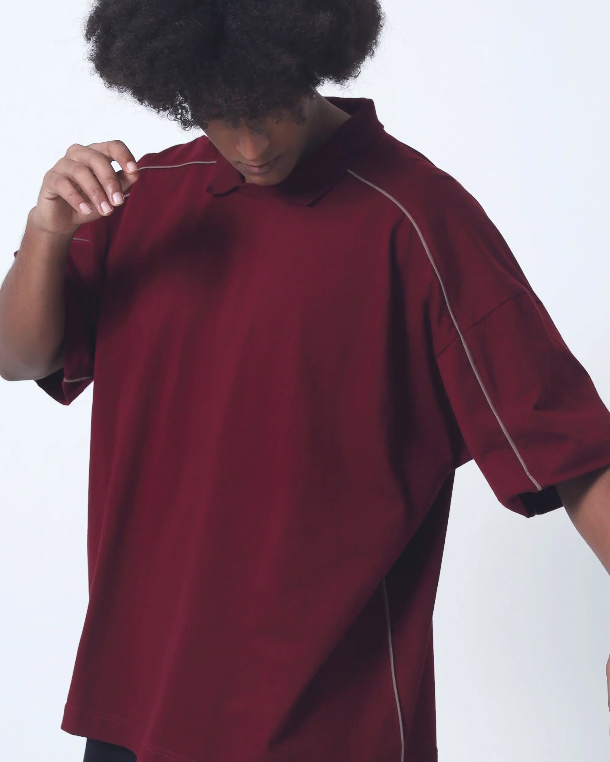 Boxy Piped Polo Short Sleeve – Polo Lengan Pendek Boxy Berliss | Abyad Apparel Pro Project