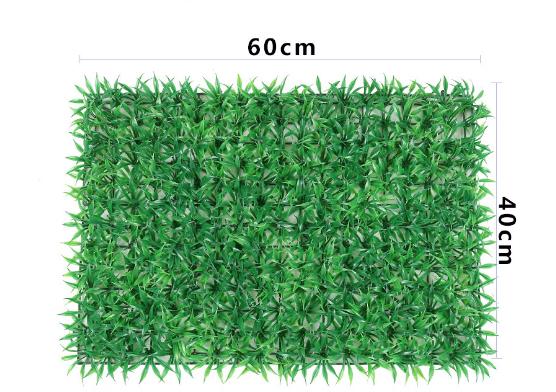 Product Introduction of buatan 40x60cm, pagar dan pagar tanaman, dinding tanaman simulasi, digunakan untuk dekorasi rumah, dekorasi taman, dekorasi kafe, dinding latar belakang TV, kerai dan insulasi suara serta pengurangan kebisingan Hijau   sintetis 21