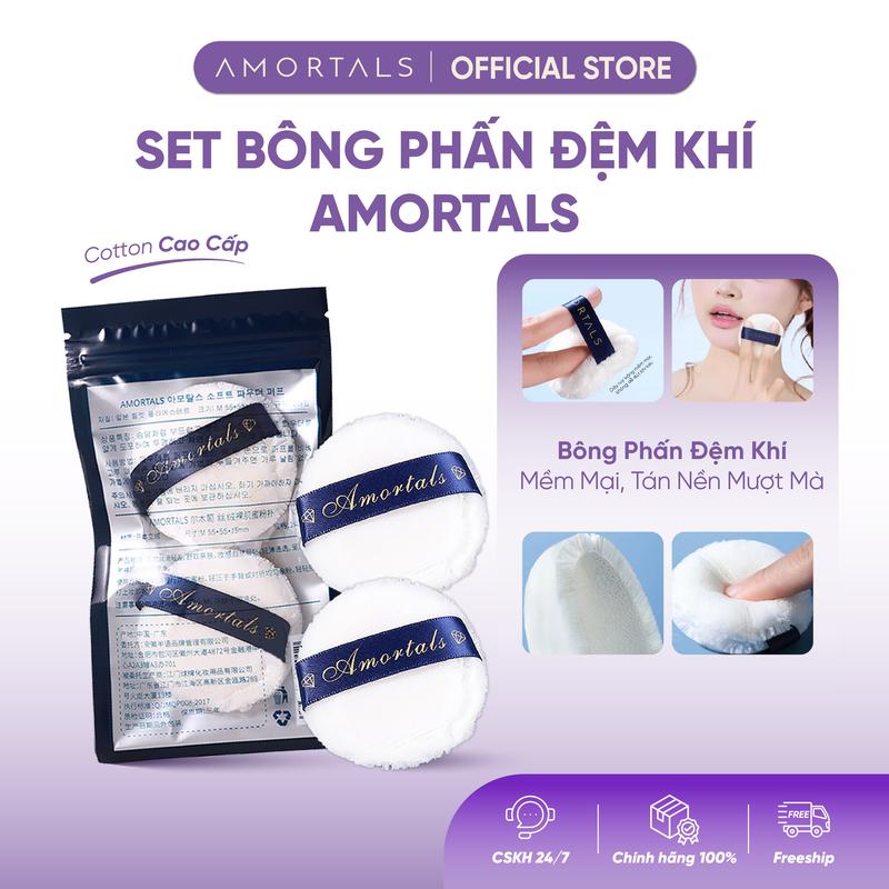 《AMORTALS》Bông Phấn Phủ Lông Nhung Tròn Amortals, Bông Mút Đánh Phấn Phủ, Không Hút Phấn,Đệm Khí Dày Dặn, Đàn Hồi Cao, Dàn Đều Phấn, Bông Mút Trang Điểm Cotton Cao Cấp Mềm Mịn, Không Vón Cục Nhập Khẩu Từ Nhật Bản Phù Hợp Học Sinh, Người Mới Tập Makeup(4u)