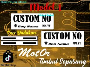 Custom Akrilik Papan nama paking Bubble (Timbul Hitam) warna putih tinggal pasang mudah dibersihkan