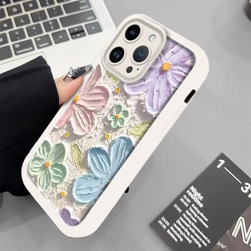 Casing Floral Colour For IPhone Oppo Vivo Infinix Samsung Realme Redmi Softcase Case JTK0201 4