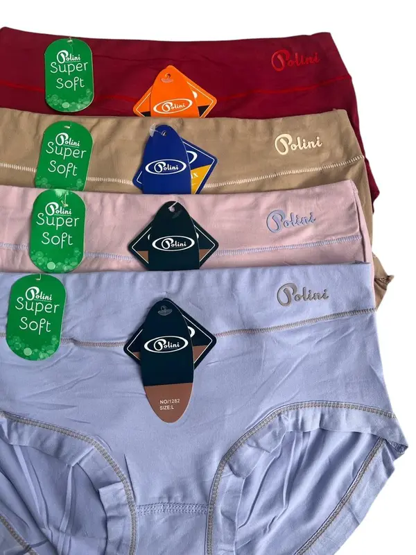 6-12 PCS POLINI 1232-1282 DC WANITA BAHAN KATUN ADEM NYAMAN ELASTIS SIZE M.L.XL.XXL Lembut Boxer Pendek Dewasa Motif Remaja 4