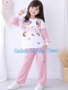 Zahra Little Wear Cod Setelan Sweater Smilee Anak Perempuan Outfit Viral Bahan Babyterry Tebal Adem Lembut Nyaman Usia 1-12 Tahun