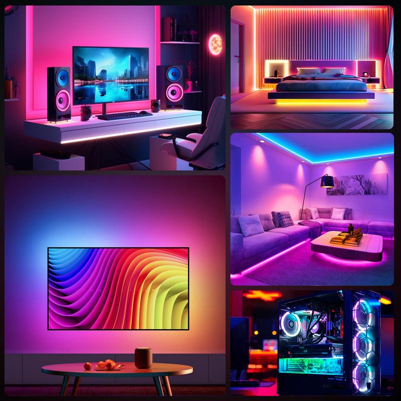 Lampu Strip LED RGB USB CCTV 5050 Putih Hangat IP44 1-5M 5V + Remote Control 5050 lampu  karakter  kamar 8