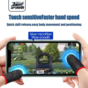 DWINR Sarung Jempol Jari Gaming Anti Keringat Basah Responsif Finger Touch Sleeve Premium PUBG Mobile Legend & Free Fire Anti Noob Pro Player Touch Screen AP KING Game