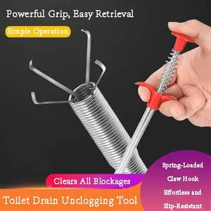 Alat Pembersih Saluran Efisien | Penjepit dan Pengangkatan Kuat | Cocok untuk Pipa Dapur dan Kamar Mandi | Bahan Stainless Steel | Mudah Menghilangkan Sumbatan