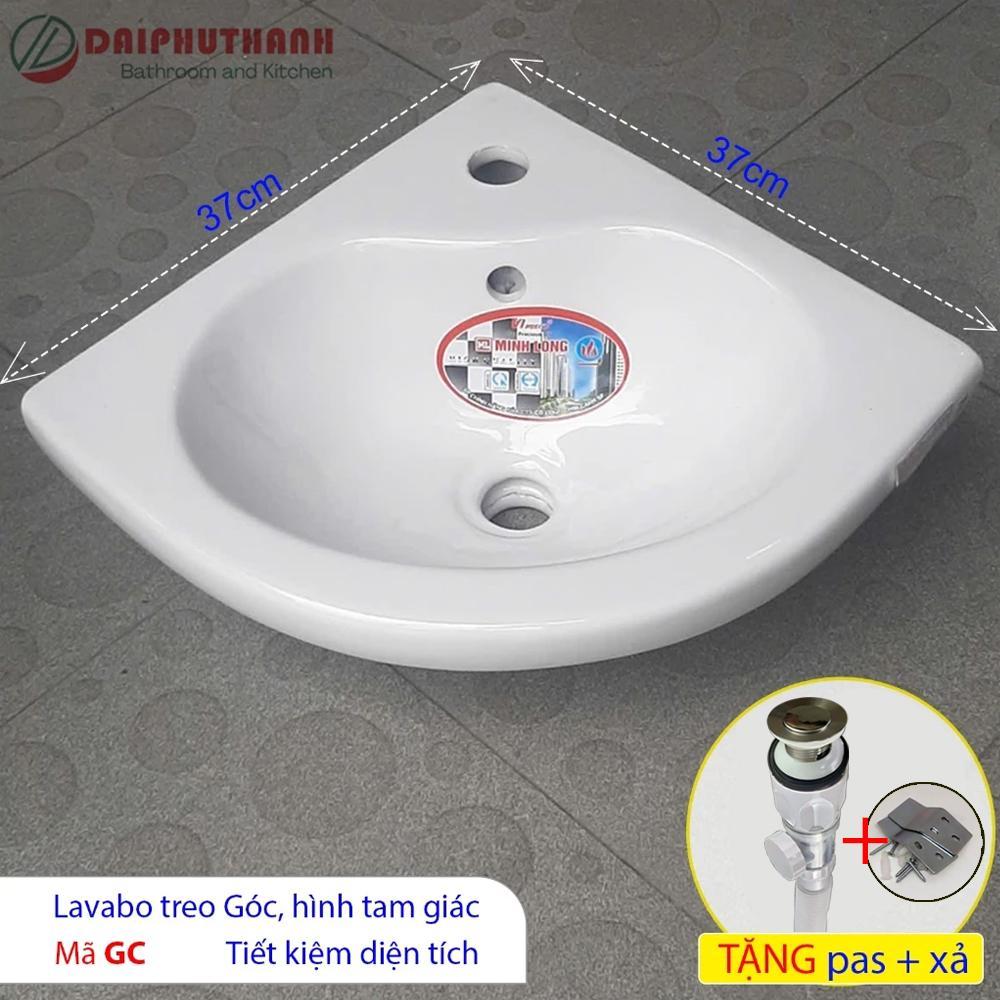 COMBO Chậu Rửa Mặt Lavabo MINH LONG C284 C282 Tặng Xả Chống Hôi Đa Năng - Gồm chậu, xi phông ruột gà và pas lắp đặt