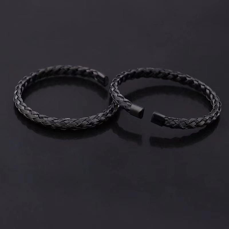 Product Introduction of Gelang Terbuka, Keluli Tahan Karat, Jalinan, untuk Lelaki Titanium Bracelets 10