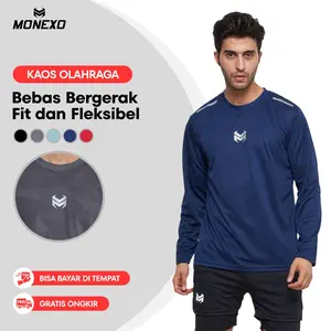 Monexo - Baju Kaos Olahraga Pria Lengan Panjang Kaos Running Jersey Training MN16 Sport
