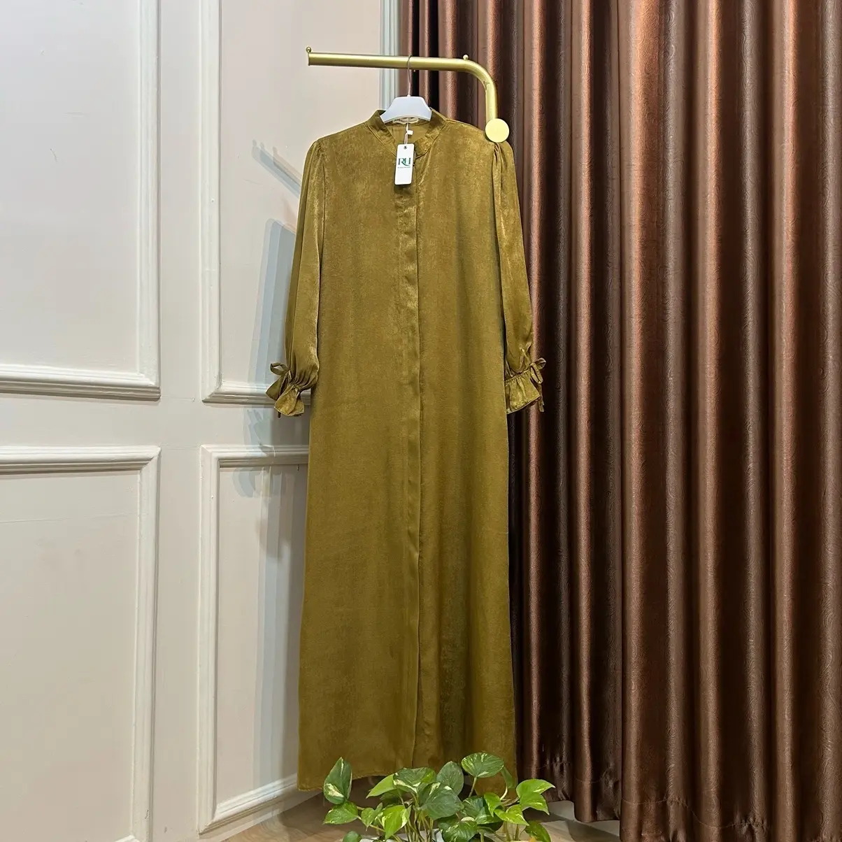Rh Col Fabia Dress (gamis lebaran, gamis terbaru, gamis kondangan) polos silk