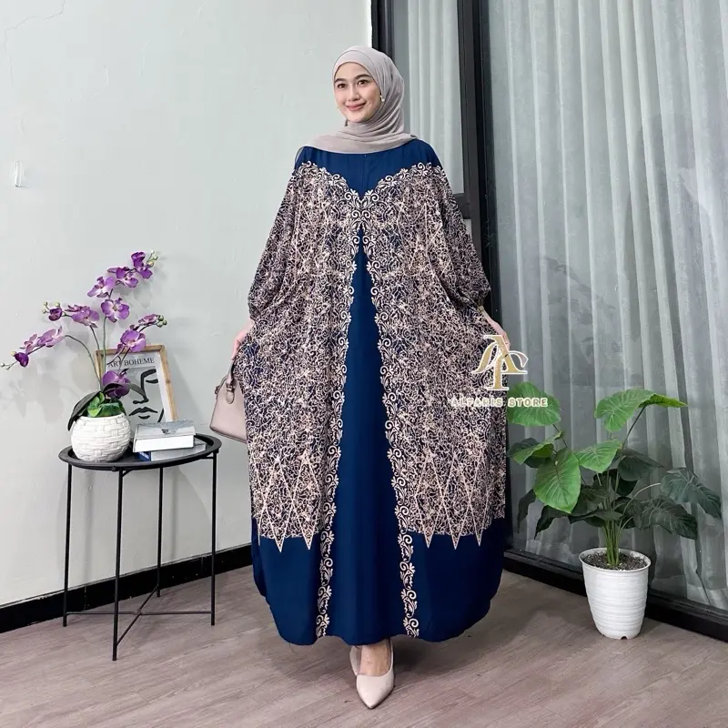 Kaftan Rayon Jumbo Motif Yamka Ld 180 cm Muslim Panjang Nyaman Wanita 4