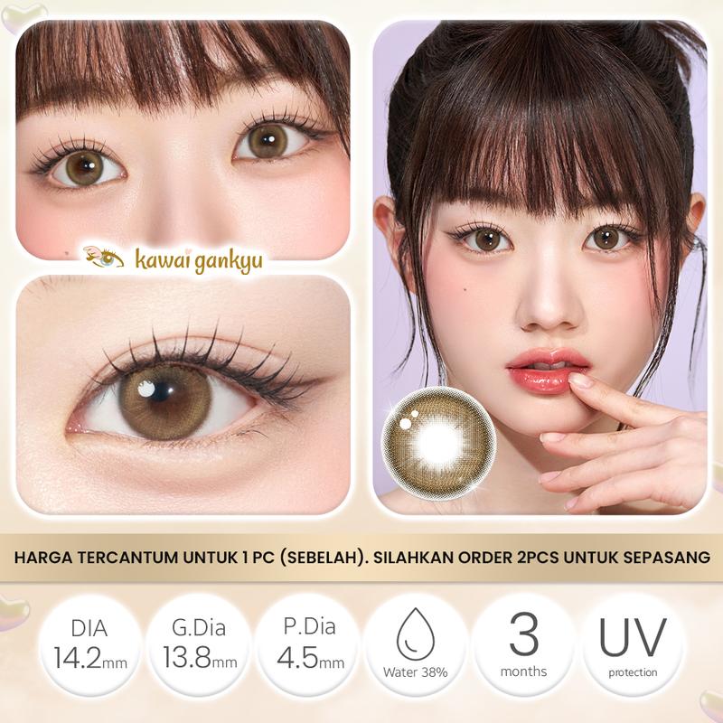 KawaiGankyu Softlens - Clearie Queen Golden Brown Contact Lens (1pc/SETENGAH PASANG) 1