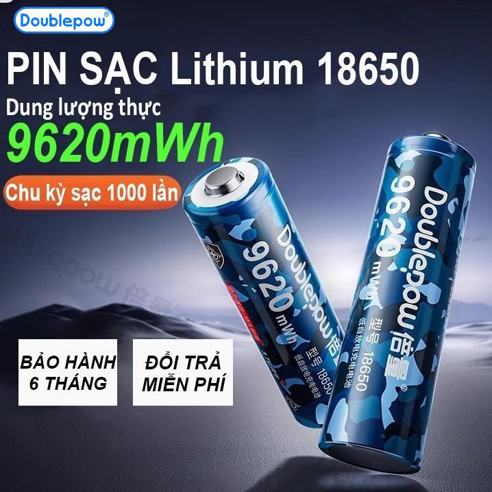 Pin sạc Lithium 18650 Doublepow 3.7V 12950 9620mWh công suất lớn dành cho quạt…