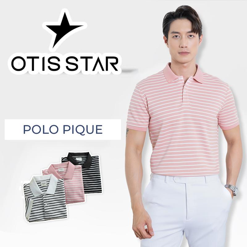 Áo polo sọc ngang Otis Star Mini Stripes chất liệu Pique Cotton Spandex 250gsm Menswear Nam Có Cổ