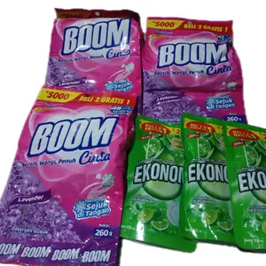 3 pcs deterjen boom (5000) plus 3  pcs ekonomi pencuci piring(2000)