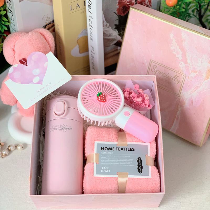  Bộ Quà Tặng Bình Giữ Nhiệt 320ml Kèm Khăn Gấu Dễ Thươn Quạt & Đèn Led Phù Hợp Cho Lễ Sinh Nhật Quà Tặng 20 10 20 11 