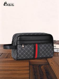 Cartera de hombre para negocios, bolso casual con patrón geométrico a la moda, billetera y teléfono para todas las estaciones, regalo perfecto para hombres
