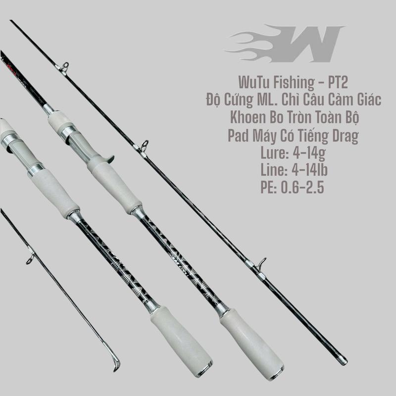 Lẻ Cần Cần Câu Lure WuTu Fishing - PT2 Carbon Xoắn X Độ Cứng ML - PT2