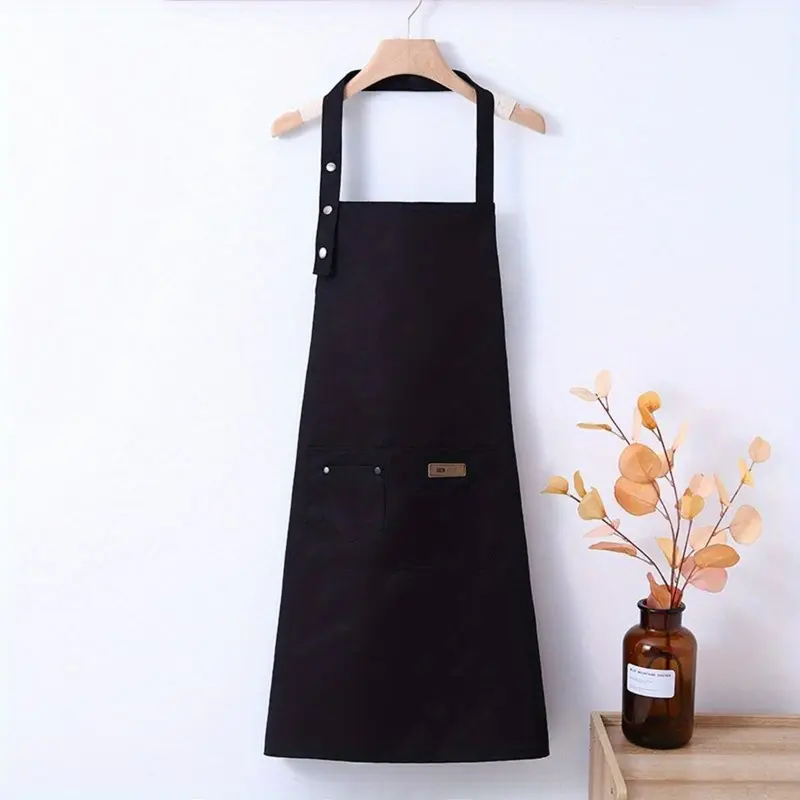 Apron Waterproof Celemek Anti Air Untuk Kerja Pria dan Wanita Barista Hitam 0