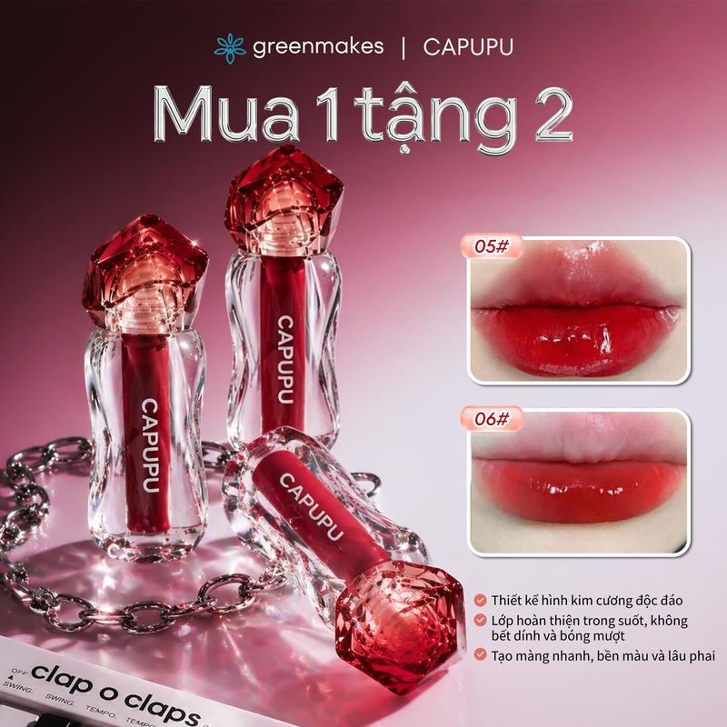 Mua 1 tặng 2 – CAPUPU H35 Son bóng gương – lớp hoàn thiện bóng pha lê, không…