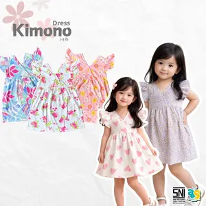 Kimono Dress Motif Callystashakira bahan Kaos Katun usia 1-8